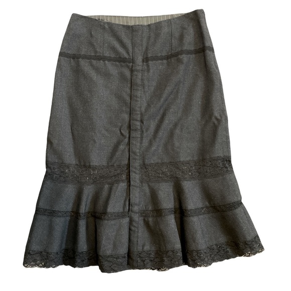 Free People Dresses & Skirts - Free People Black Lace Wool Pencil Skirt Size 0